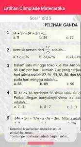 Diharapkan dengan terbitnya silabus osn sd 2019 ini dapat menjadi panduan dan berfungsi menyatukan pemahaman dan menyamakan interpretasi para guru dan pembina dalam menyiapkan. Olimpiade Matematika Sd Soal Pembahasan Latihan Fur Android Apk Herunterladen