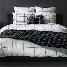 Black And White Squares Comforter Grid Black Duvet Cover Queen In 2020 Bed Linens Luxury Black Duvet Cover Bed Linen Design