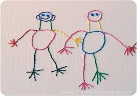 Unique kids' drawn art by independent artists. Embroidered Children S Art Project Living Well Spending Less