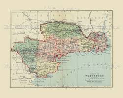 Crafted since 1783 for this very moment linkin.bio/waterfordcrystal. Antique County Map Of Waterford Ireland Circa 1884