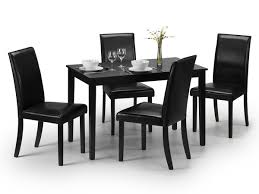 Black kitchen table and chairs set. Julian Bowen Hudson 114cm Black Dining Table And 4 Chairs Set