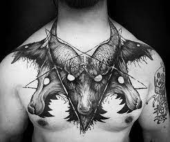Powerful 58 Chest Tattoos With Gallery Https Tattooli Com Chest Tattoos Satanic Tattoos Tattoos Chest Piece Tattoos