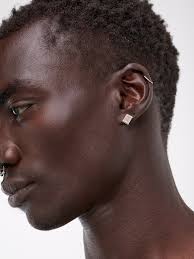 Silver Stone Box Stud (MA226864-SS-SILVER-STONE-BOX)