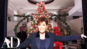 The entryway, and the living room. Kris Jenner On Her Kardashian Jenner Family Christmas Holiday Decor Architectural Digest Youtube