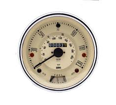 Original Mini Mechanical Speedometer Magnolia Faced 0 130 Mph With Kmh Inner Scale With Integrated Bi Metal Fuel Gauge Mini Will Smith Led Warning Lights