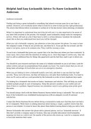 Here, what a locksmith makes solely depends on his/her skills, marketing expertise, and performance. Helpful And Easy Locksmith Advice To Know Locksmith In Anderson By Velasquezwxnszmlimb Issuu