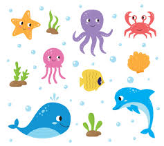 Cute inhabitants of the sea. Set Of Cute Cartoon Sea Animals Underwater Life 2847755 Vector Art At Vecteezy