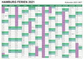 Vervollständigen sie die kalender mit pdf und fügen sie ihren terminen oder veranstaltungen. Ferien Hamburg 2021 Ferienkalender Ubersicht
