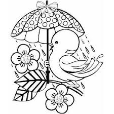 Downloads are subject to this site's term of use. Bird With Umbrella Coloring Sheet