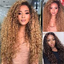 If you want a spectacular look for your short curls, the best idea is to create a honey blonde curly ombre. Buy Women Curly Hair Bundles Ombre Golden Brazilian Synthetic Hair Long Curly Hair Extensions Wigs At Affordable Prices Free Shipping Real Reviews With Photos Joom