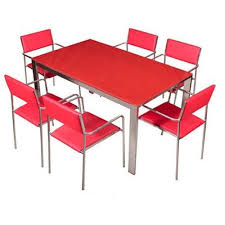 In this first followup story, we illustrate this idea with red, red and more red dinette sets — it's kind of epic, actually — 23 red dinette, in all, and. Red Stainless Steel Ss Polished Dining Table Set Rs 24000 Set Id 20578346348