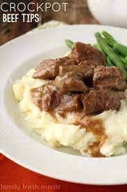 Easy Crockpot Beef Tips And Gravy Familyfreshmeals Com My Family Loves This One Crockpot Recipes Beef Tips Family Fresh Meals Crockpot Recipes Beef