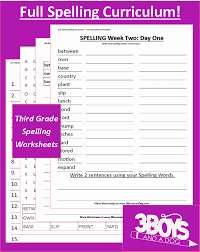 Words need to be separated by comma ' Third Grade Spelling Curriculum 3 Boys And A Dog