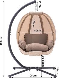 Mcombo Hangesessel Hangestuhl Schaukel Korb Inkl Gestell Hangekorb Kissen In Braun Metal Furniture Hanging Chair Furniture