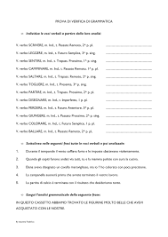 • le 9 parti del discorso nell'analisi grammaticale. Verifica Verbi Modo Indicativo