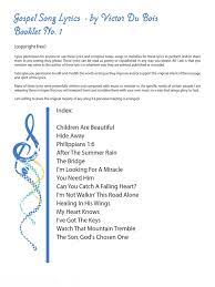 Join the worldwide family of creators using epidemic sound & start your free trial today. Gospel Song Lyrics Booklet 1
