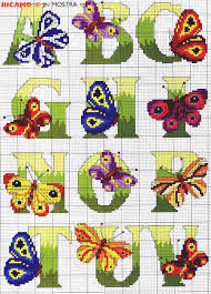 Free Butterfly Alphabet Cross Stitch Chart