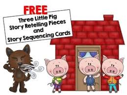 Free Three Little Pigs Retelling And Story Sequencing Cards Little Pigs Three Little Pigs Story Three Little Pigs