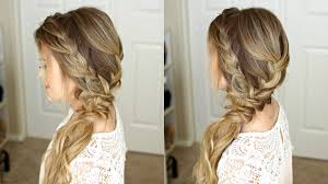 Exquisite low twisted ponytails prom hairstyles. Braided Side Swept Prom Hairstyle Missy Sue Youtube
