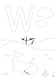 Ausmalbild W Wie Wal Von Louise Wiese Freubundel