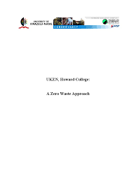 Ukzn 2005 Environmental History Zero Waste Project Sustainability Sustainable Development