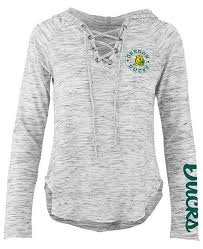 Womens Oregon Ducks Spacedye Lace Up Long Sleeve T Shirt