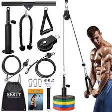 The second is the homemade tricep pulldown. Fitness Diy Pulley Cable System Home Gym Workout Fitness Equipment High Pull Down Arm Strength Triceps Machine Diy Exercise Pulley Tricep With Wire Rope Nylon Rope Accessorie 1 8m 70 9in Padlocks Hasps Tsunamicompany Cables