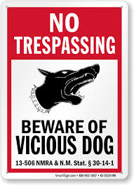 New Mexico No Trespassing Beware Of Vicious Dog Sign Sku K2 5224 Nm ✓ free for commercial use ✓ high quality images. smartsign
