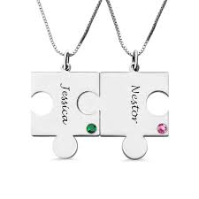 Maybe you would like to learn more about one of these? Engraved Puzzle Love Name Necklace For Couples Silver