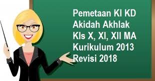 Maybe you would like to learn more about one of these? Pemetaan Ki Kd Akidah Akhlak Kls X Xi Xii Ma Kurikulum 2013 Revisi 2018 File Guru Now