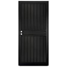 Unique Home Designs 36 In X 80 In Guardian Black Surface Mount Outswing Steel Security Door With Black Perforated Aluminum Screen Idr10000362001 The Home De Steel Security Doors Security Door Unique House Design