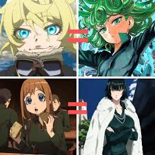 It honestly made my day when I realised that Tanyas JP VA (Aoi Yūki) and  Vishas JP VA (Saori Hayami) also voice the super hero sisters Tatsumaki ( Yūki) and Fubuki (Hayami) from