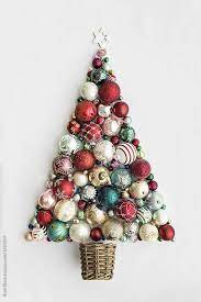 Christmas Tree Made From Christmas Ornaments By Ruth Black Christmas Christmas Tree Stock Unique Christmas Trees Christmas Decorations Christmas Ornaments