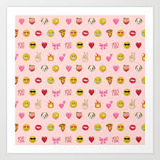 How to get all emoji? Emoji Pattern Pink Background Perfect Kids Room Decor With Emojis Art Print By Charlottewinter Society6