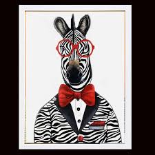 Mr Zebra The Hipster Animal Gang By K Madison Moore By K Madison Moore Oil 10 X 12 Hipster Animals Zebra Painting Zebra Art