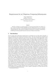 Pdf Requirements For An Ubiquitous Computing Infrastructure