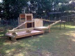 The Goats Gym Made Out Of Pallets This Was Before I Stained It Goat Shelter Goat Playground Goat Barn