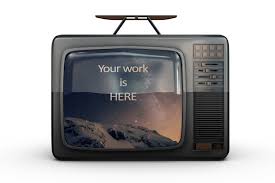 Vintage Tv 1974 Mockup Vintage Tv Creative Poster Design Vintage
