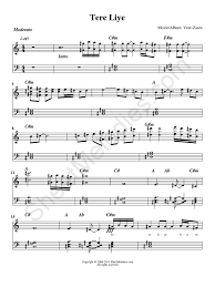 Tujhpe hi saans aake ruke ec#+bc# aa abaa. Tere Liye Veer Zaara Sheet Music