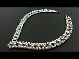How To Make Pearl Necklace At Home Pearl Necklace Diy Useful Easy In 2020 Pearl Necklace Tutorial Diy Pearl Necklace Pearl Necklace Designs