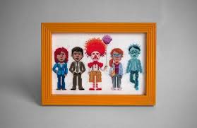 Hand Embroidered Wall Art Thimbleweed Park Characters Set Etsy Embroidered Wall Art Hand Embroidered Wall Art