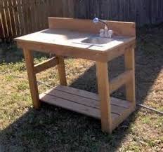 Outdoor Fish Cleaning Table Potting Bench With Sink Outdoor Sinks Garden Sink