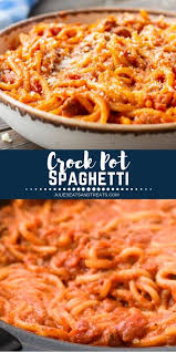 This Crock Pot Spaghetti Is So Easy With Tons Of Flavor Tender Spaghetti Noodles Spicy Ita Crockpot Spaghetti Crockpot Recipes Easy Crockpot Spaghetti Recipe