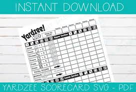Yahtzee differs from other card games which allow you to keep score with a blank piece of paper. Yardzee Score Card Multi Player Dice Game Score Sheet Digital Download Svg Pdf Png Cricut Silhouette