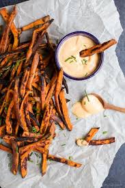 Sweet potatoes can take high heat, and you might see them and worry they're burned. Chipotle Sweet Potato Fries With Honey Sriracha Aioli Easy Healthy Recipes