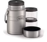 Insulated Food Jar with Containers, Stainless Steel, 1.4-L Thermos