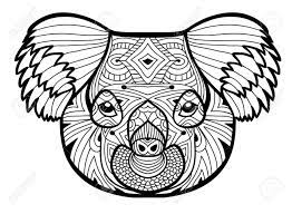 le chef de la koala totem coloriage pour les adultes monochrome dessines a main dessin l encre clip art libres droits vecteurs et illustration image 66188668 conducteur tracteur