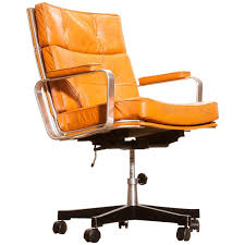 1970s Leather And Aluminium Desk Chair By Karl Erik Ekselius Vintage Office Furniture Chair Office Chair Design