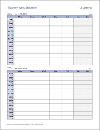 work schedule template for excel