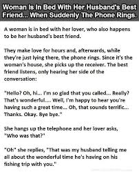 Grooms, once you get married remember that when you have a. Woman Is In Bed With Her Husband S Best Friend When Suddenly The Phone Rings Funny Jokes Story Lol Funny With Images Husband Best Friend Funny Quotes Marriage Quotes Funny